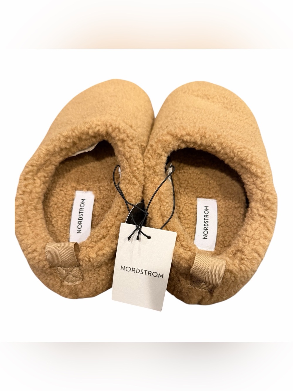 Nordstrom Plush Slip-On Slippers - Camel